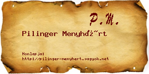 Pilinger Menyhért névjegykártya